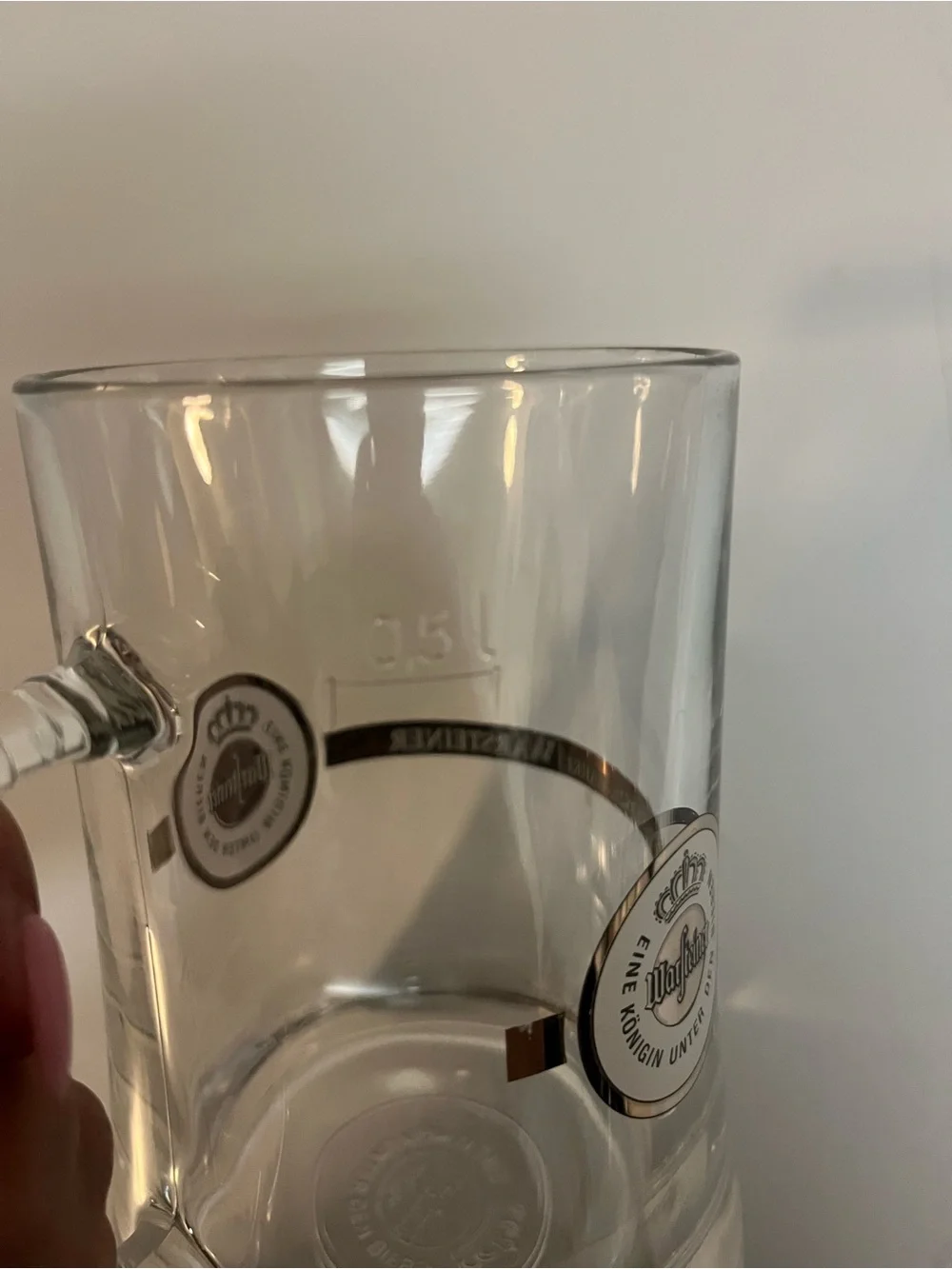 Warsteiner German Beer Mug Glass Stein Heavy Handle Eine Königin Unter DenBieren